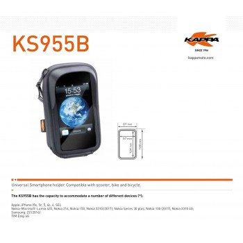 Kappa Torba Na Gps / Smartphone Iphone 5/5S/se, Nokia/microfost, Samsung Z Mocowaniem Na Kierownicę - Patrz Opis Dodatkowy - Pro